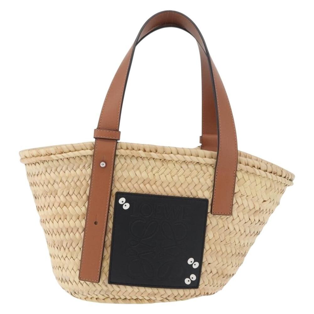 Loewe Small Basket My Neighbor Totoro Makkuro Kurosuke Raffia Handbag Beige
